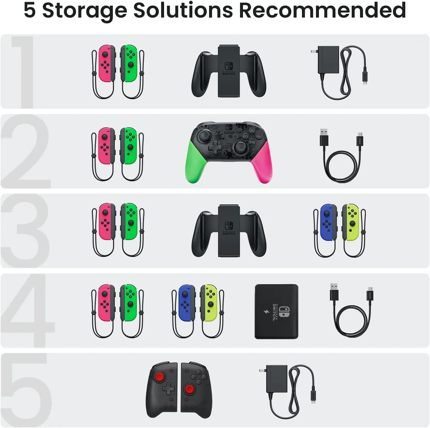 tomtoc Carrying Case for Nintendo Switch/OLED Model, Large Travel Switch Bag with Pocket for Pro Controller, Joy con Grip or AC Adapter, Protective Portable Carry Shell with 24 Game Cartridges