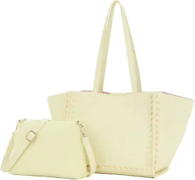 Tote Bag Vegan Leather Purses and Handbags for Women Top Handle Satchel Purse Ladies Shoulder Bags Set 2pcs