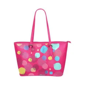 Tote Bags, Multicolor Bubble Style Pink Leather Bag