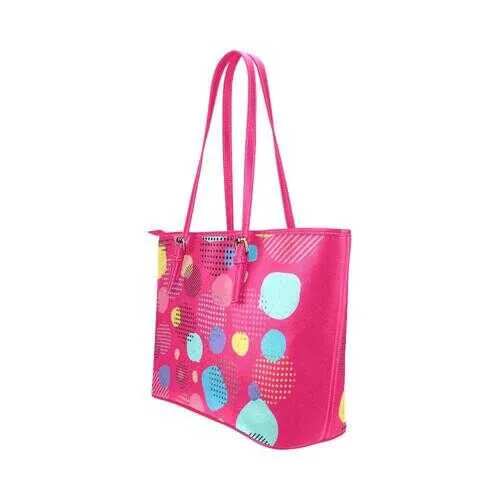 Tote Bags, Multicolor Bubble Style Pink Leather Bag
