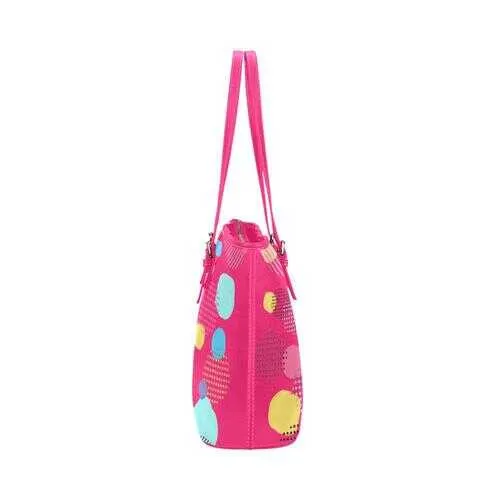 Tote Bags, Multicolor Bubble Style Pink Leather Bag