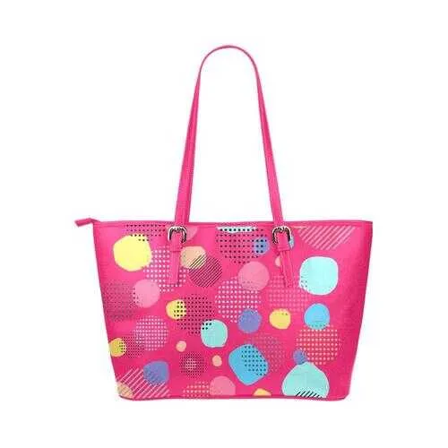 Tote Bags, Multicolor Bubble Style Pink Leather Bag