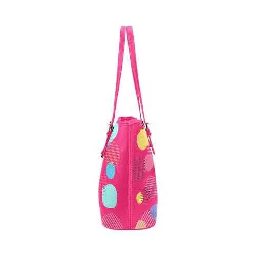 Tote Bags, Multicolor Bubble Style Pink Leather Bag