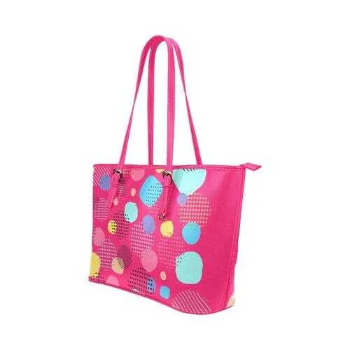 Tote Bags, Multicolor Bubble Style Pink Leather Bag