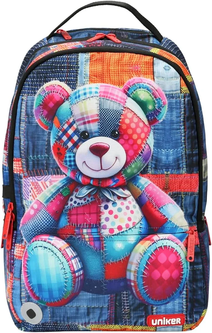 UNIKER Travel Laptop Backpack,Graffiti Backpack for Work,Designer Laptop Backpack for 15.6 Inch,Water Resistant Bag (Patchwork Cub)