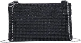 Verdusa Women's Shiny Mini Rhinestone Square Bag Sparkle Clutch Purse Wedding Evening Party Handbags