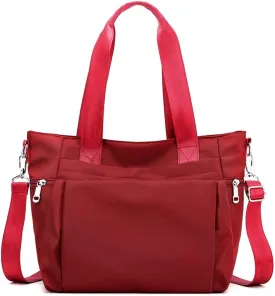Women Nylon Tote Bag Water resistant Multi-function Shoulder Handbag Light Travel Messenger Bags