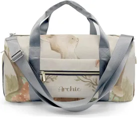 Woodland Forest Rabbit Personalized Duffel Bag Custom Multi-Function Travel Bag Gym Sports Dance Bags Overnight Carry On Weekend Bag for Women Men