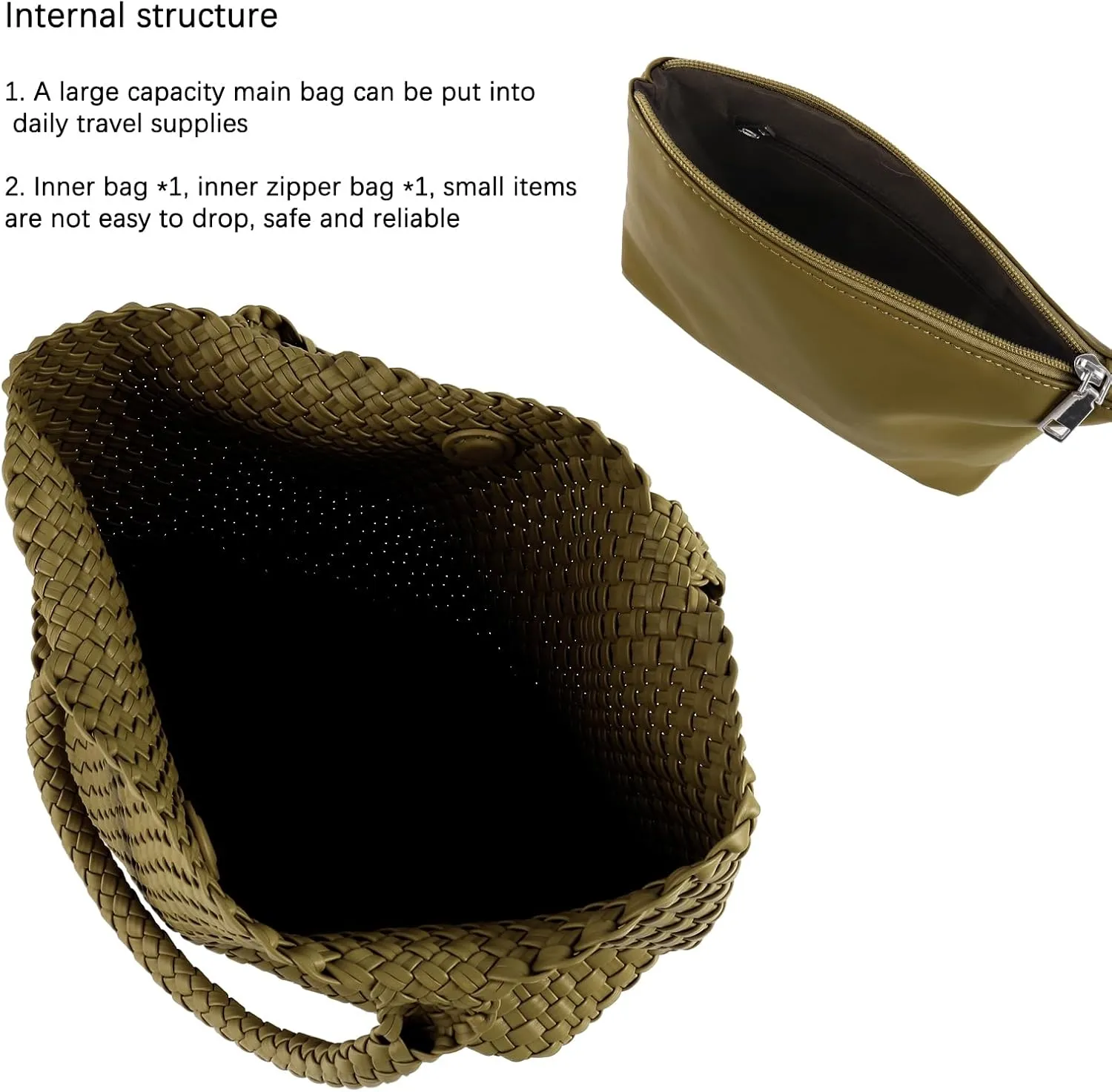 Woven Tote Bag for Women,Fashion Top Handle Shoulder Bag Vegan Leather Shopper Bag Large Travel Tote Bag with Purse
